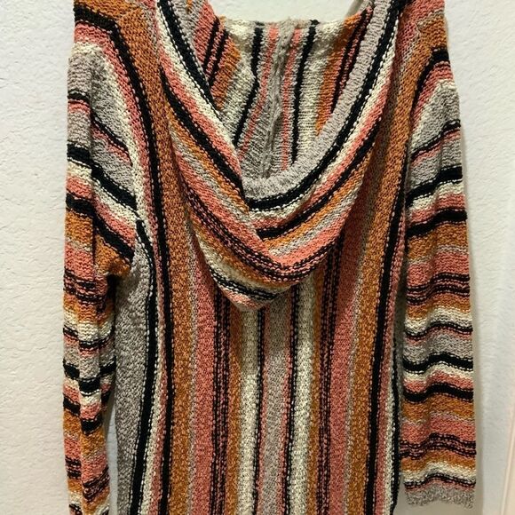 EASEL Tunic-Like V-Neck Lightweight Knit Sweater Top Hoodie Kangaroo Pocket - Picture 4 of 10